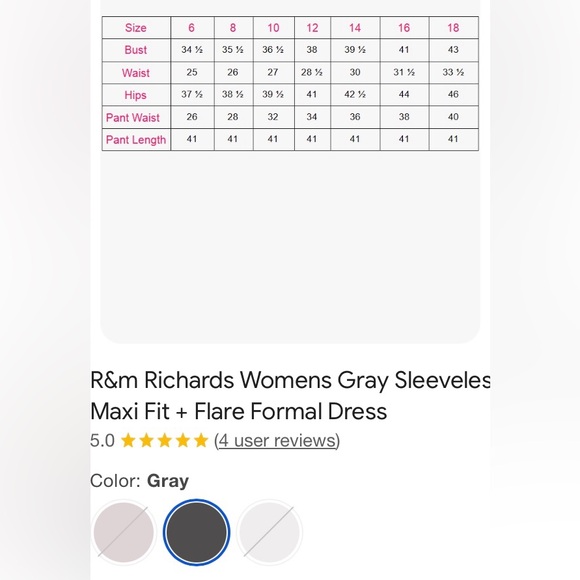 Gorgeous R&M RICHARDS evening gown, size 8. Worn once, in like-new condition. - Picture 12 of 13